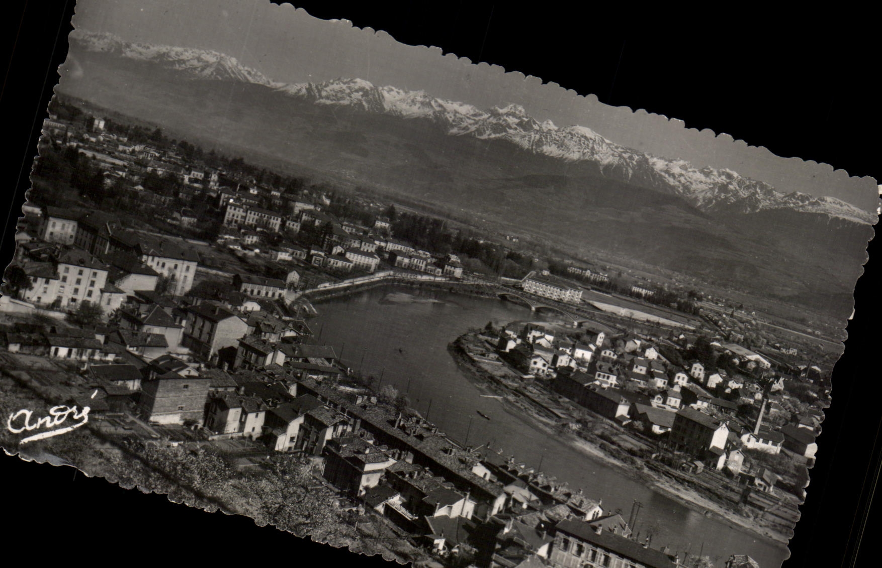 La Tronche, l'Île Verte, l'Isère et les Alpes — Édition d'Art Grenoble