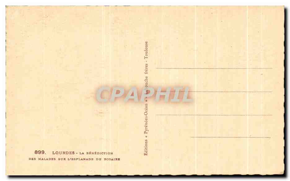 CPA Lourdes La Banediction Des Malades Sur L'Esplanade Du Rosaile — Verso