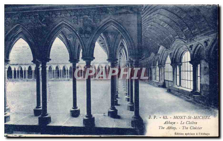 CPA Mont St Michel Abbaye Le cloitre 