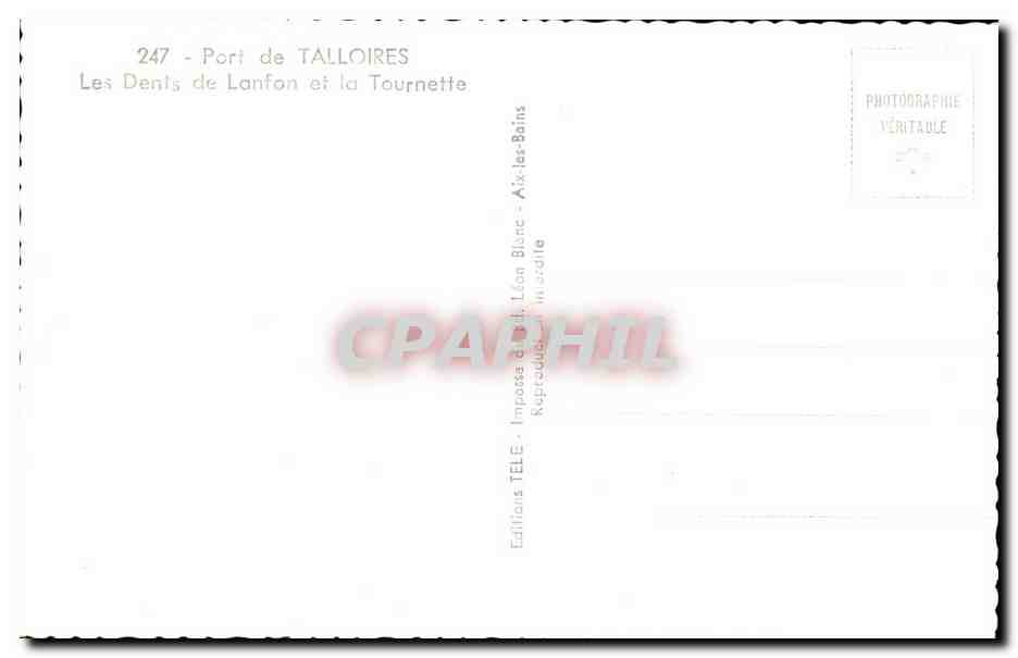 Port de Talloires — Les Dents de Lanfon et la Tournette — Éditions Télé — Verso