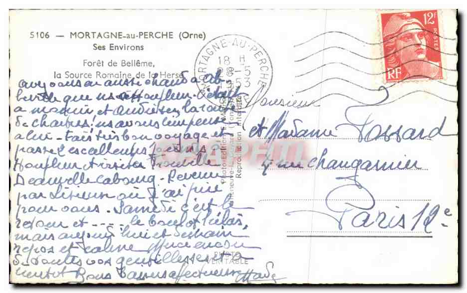 Forêt de Bellême — Source Romaine de la Herse — E. Mignon — Rückseite