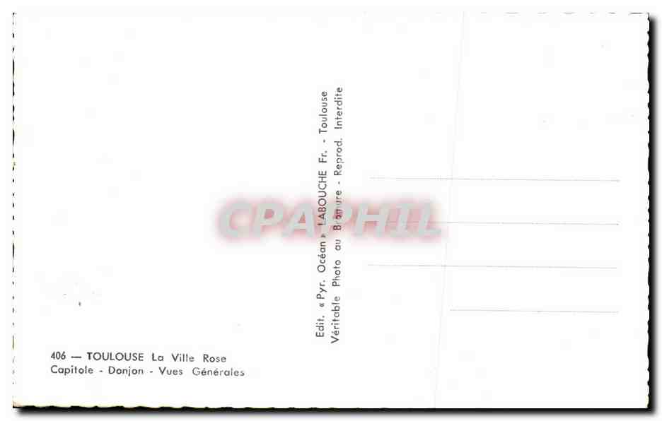 CPA Toulouse la Ville Rose Capitale Danjon Vues Generales — Verso