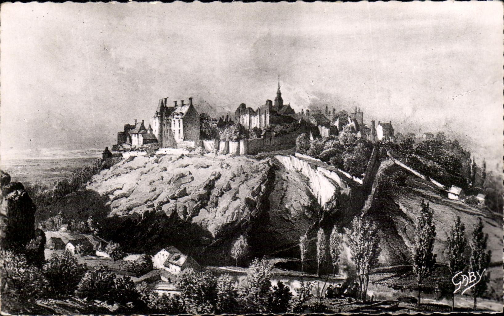 CPA Saint Suzanne Cite Feodale d'apres une vieille gravure