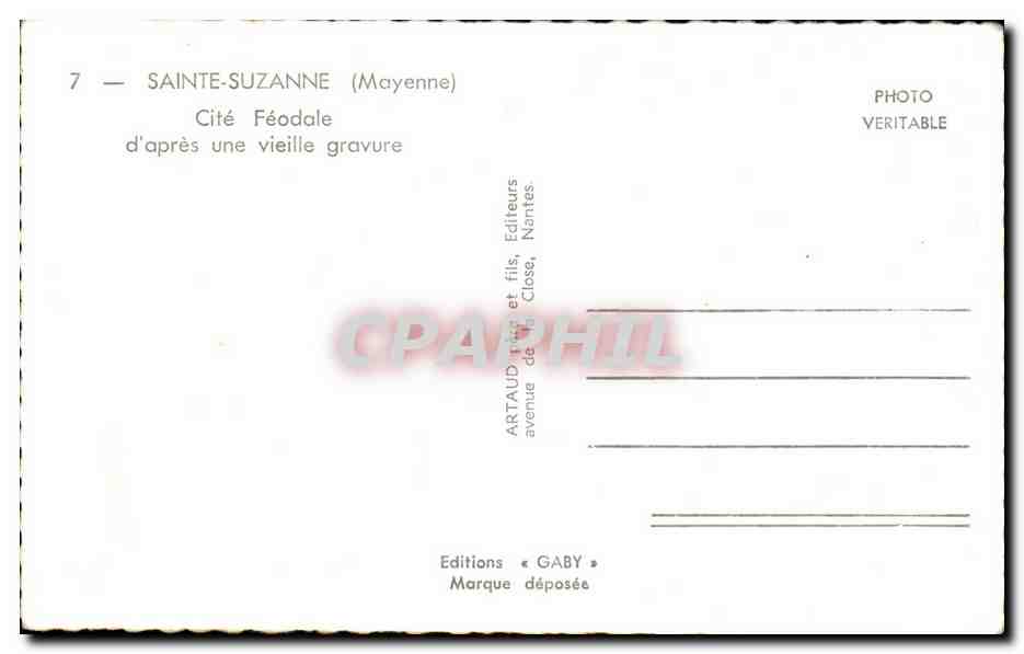 CPA Saint Suzanne Cite Feodale d'apres une vieille gravure — Back