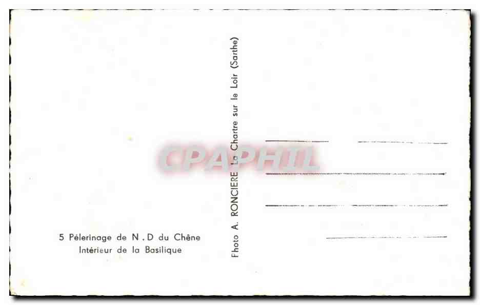 CPA Pelerinage de Nd du Chene Interieur de la Basilique — Rückseite