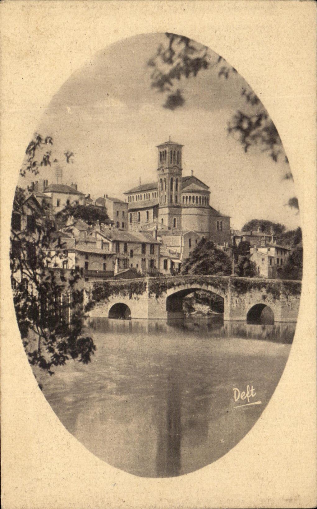 CPA Clisson en flanant Eglise Notre Dame et Pont de la Vallce