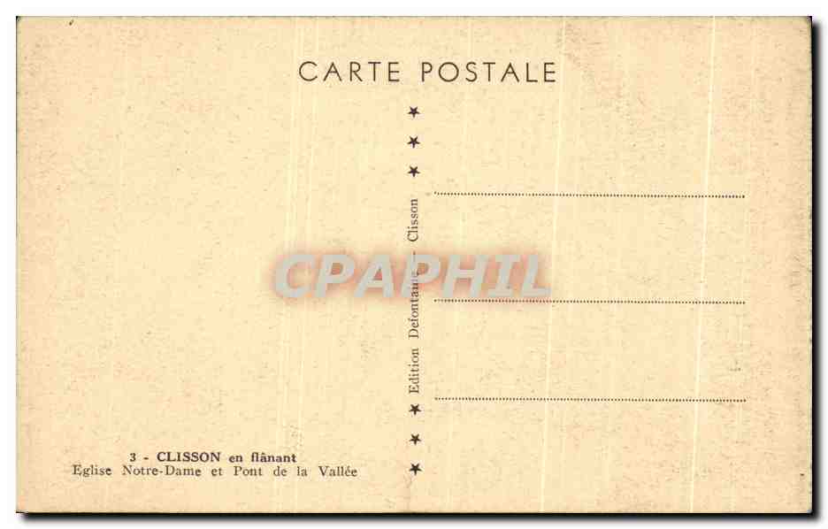 CPA Clisson en flanant Eglise Notre Dame et Pont de la Vallce — Rückseite