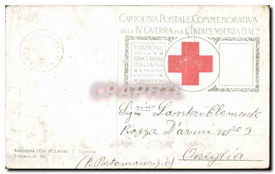 CPA Avanzate Col di Lana Croix Rouge — Rückseite