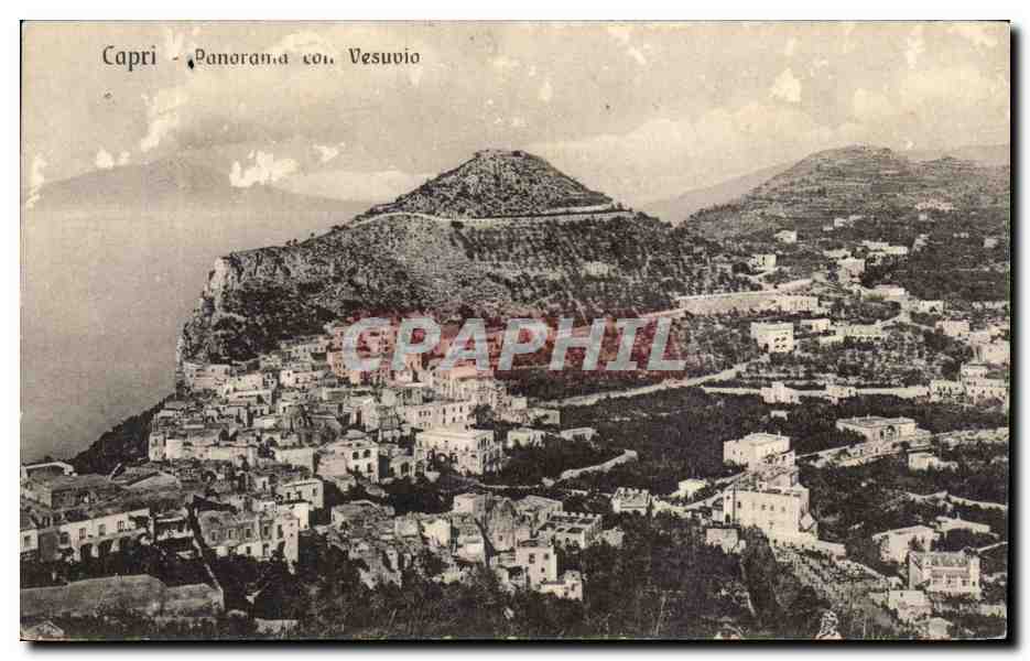 CPA Capri panorama con Vesuvio