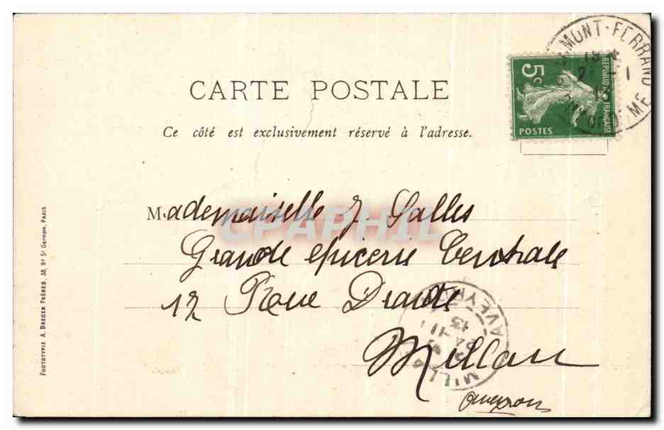 CPA Clermont Ferrand Cloitre Autel De ND de Toute Consolation — Rückseite