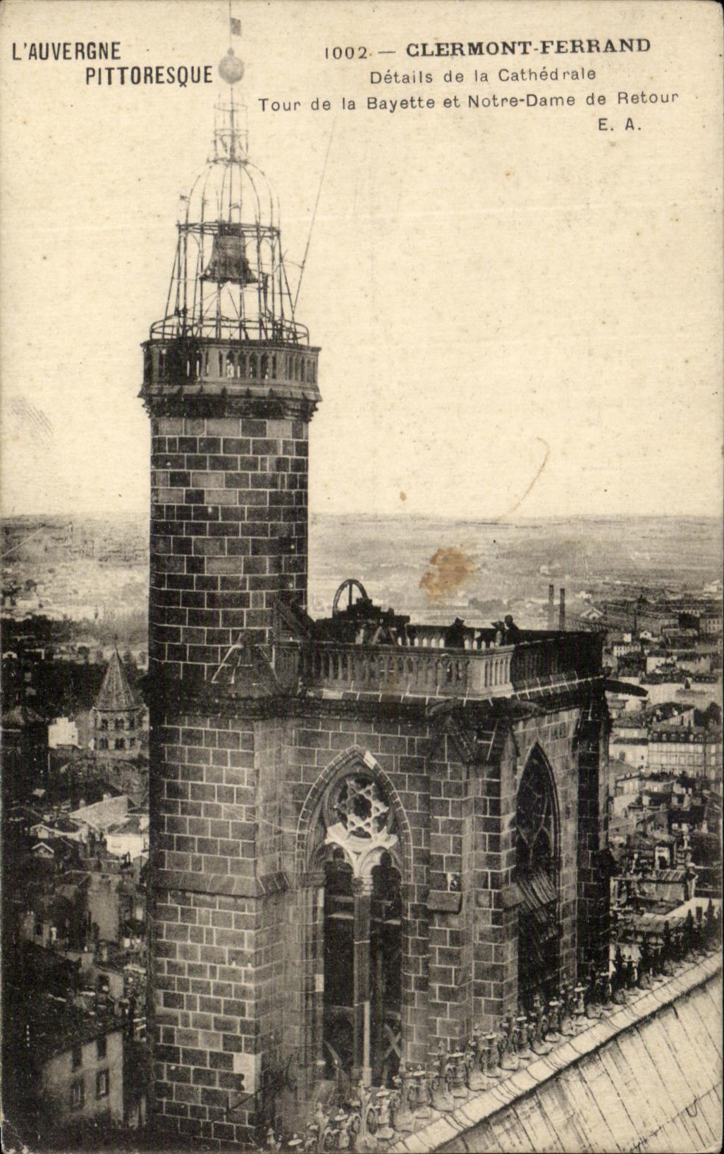 Clermont-Ferrand — Details der Kathedrale (Turm der Bayette und Notre-Dame de Retour) — E. A. — Nr. 1002