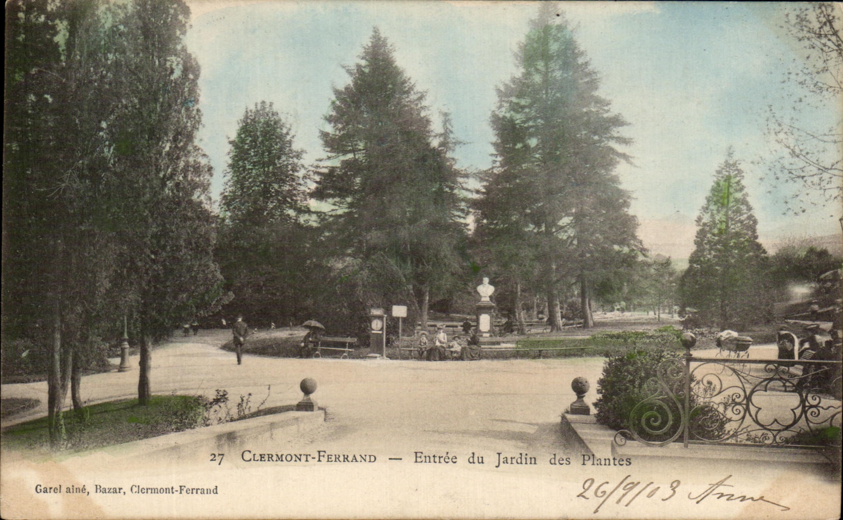Clermont-Ferrand — Entrée du Jardin des Plantes — Garel aîné, Bazar, Clermont-Ferrand