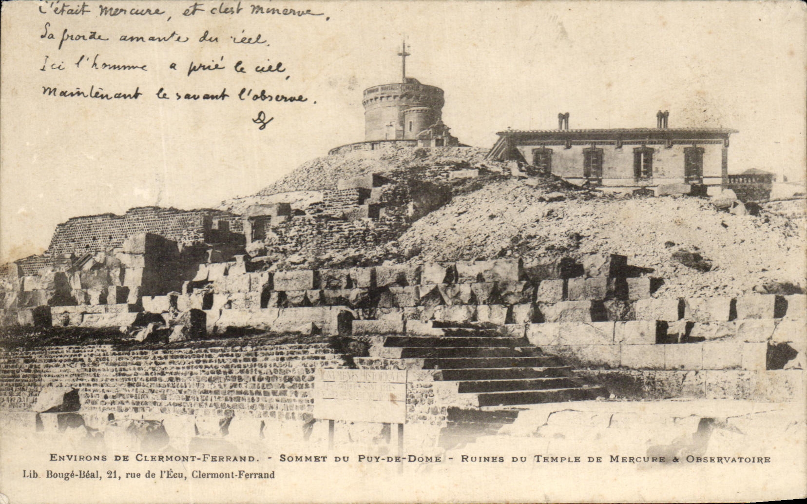 CPA Environs De Clermont Ferrand Sommet Du Puy De Dome Ruines Du Temple Mercure Observatoire