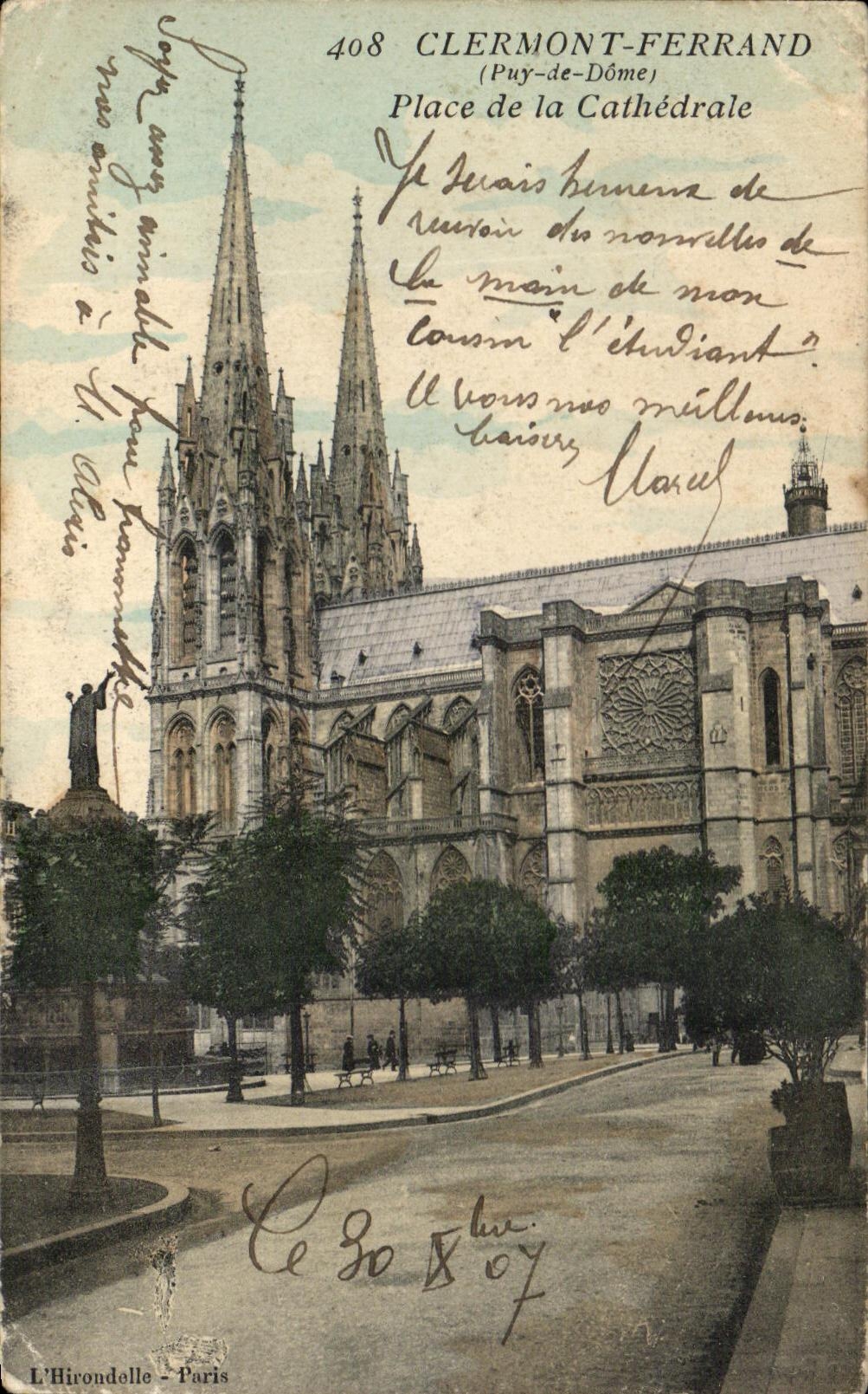 Clermont-Ferrand — Place de la Cathédrale — L'Hirondelle - Paris, n°408