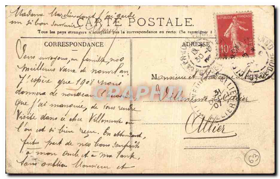 Clermont-Ferrand — Place de la Cathédrale — L'Hirondelle - Paris, n°408 — Rückseite