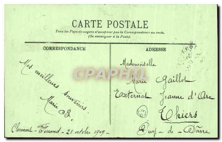 CPA Clermont Ferrand Le Grand Portail de la Cathedrale — Rückseite