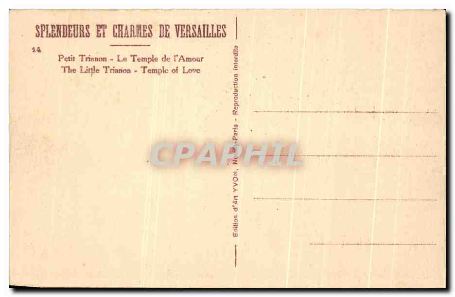 CPA Splendures Et Charmes De Versailles Petit Trianon Le Temple de l'Amour  — Verso