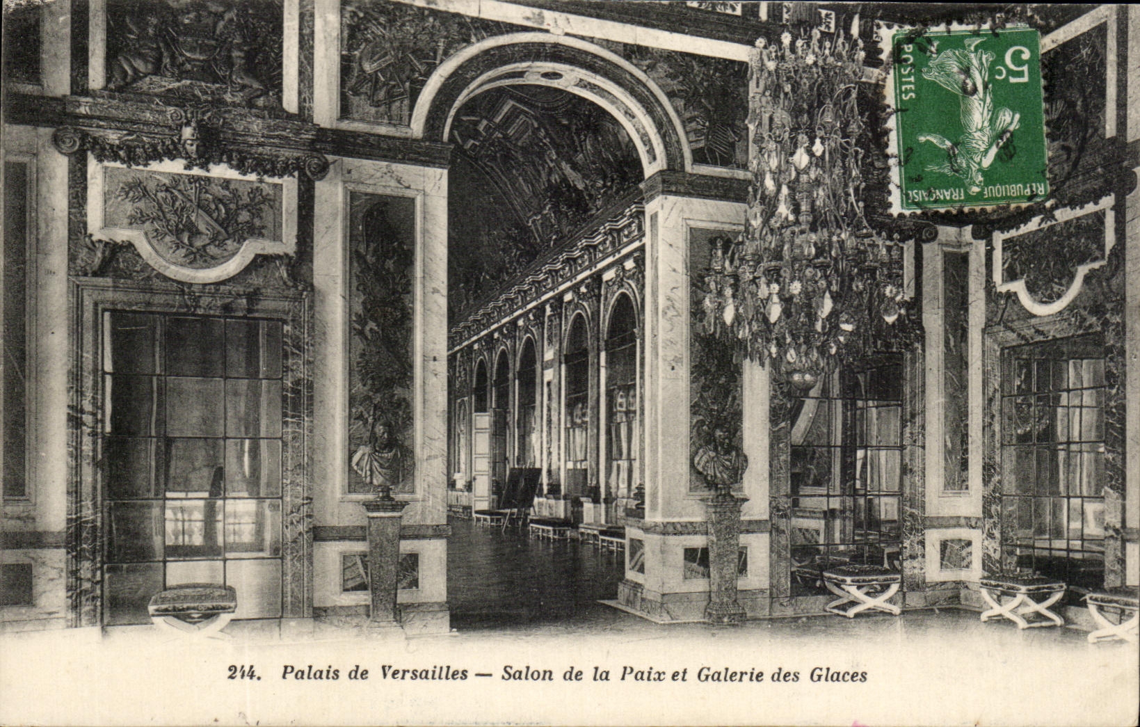 Palais de Versailles — Salon de la Paix et Galerie des Glaces — Héliotypie A. Bourdier, n°214