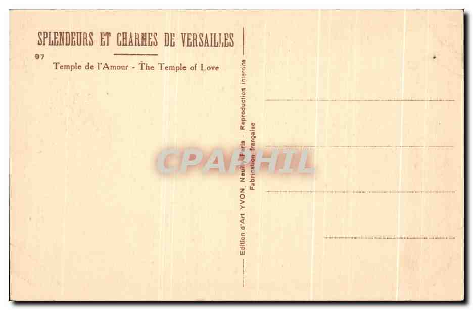 CPA Splendeurs Et Charmes De Versailles Temple de l'Amour  — Verso