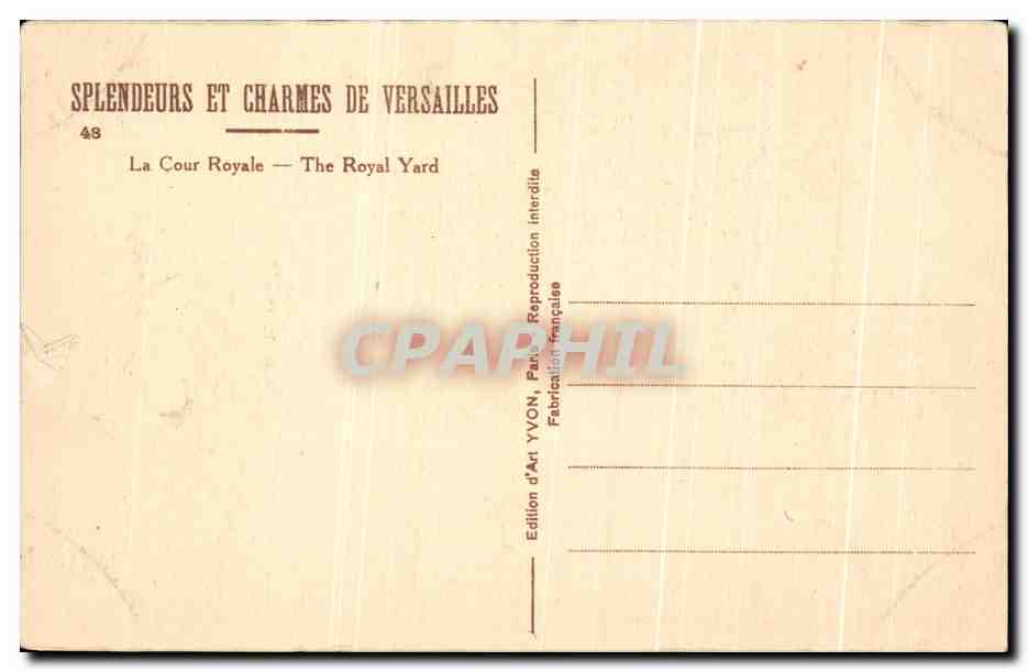 CPA Splendeurs Et Charmes De Versailles la Cour Royale  — Rückseite