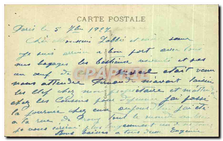 Versailles - Le Parc - L'Orangerie — éditeur : Editions Costé, n°9 — Rückseite