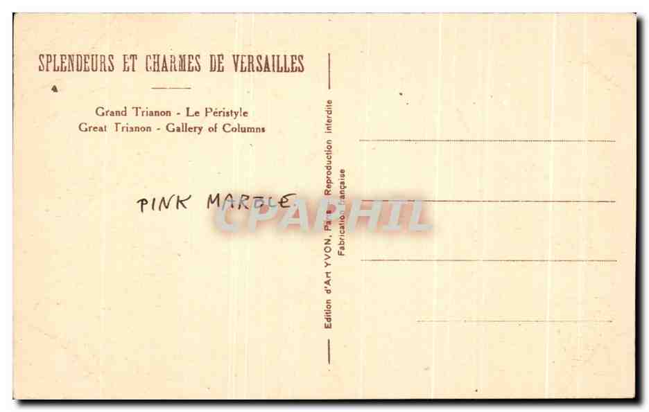 CPA Splendeurs Et Charmes De Versailles  — Verso