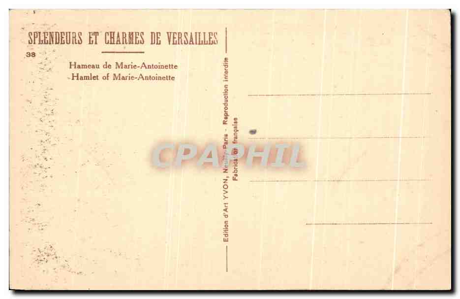 CPA Splendeurs Et Charmes De Versailles Hameau de Marie Antoinette  — Verso