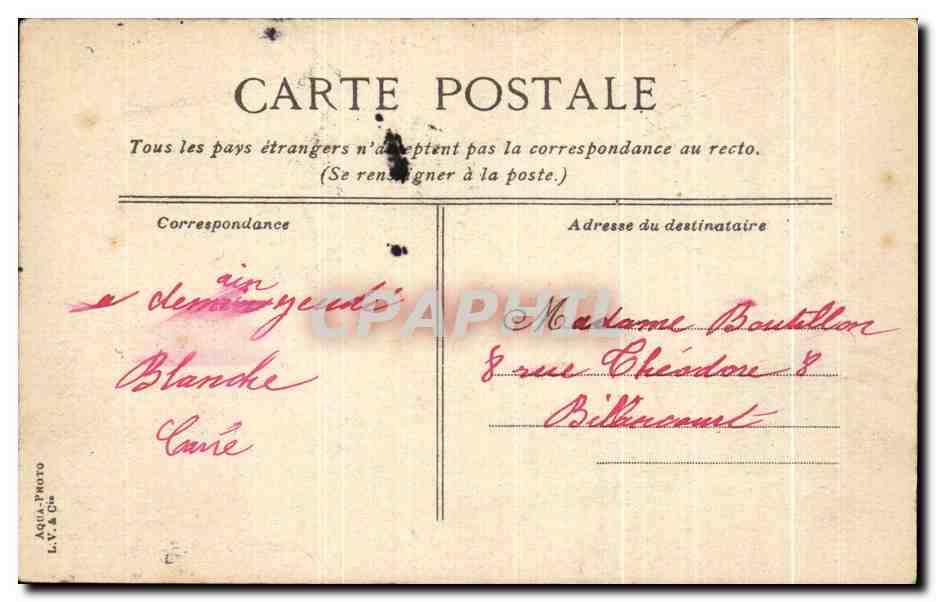 CPA Versailles Parc du Trianon — Verso