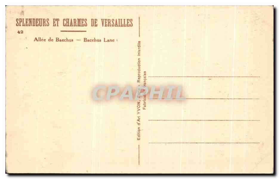CPA Splendeurs Et Charmes De Versailles Allee de Bacchus — Verso