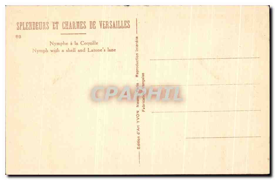 CPA Splendeurs Et Charmes De Versailles Nymphe a la coquille — Verso