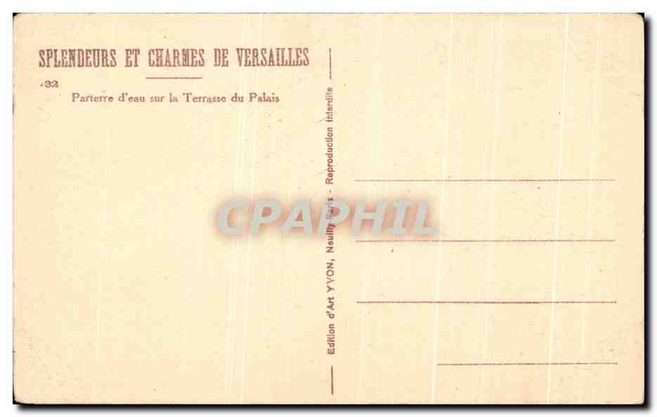 CPA Splendeurs Et Charmes De Versailles Parterre d'eau sur la Terrasse du Palais — Verso