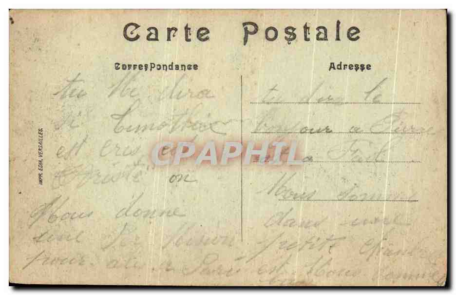 CPA Parc de Versailles Combat d'animaux Lion — Verso