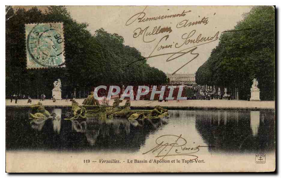 CPA Versailles Le Bassin d'Apollon et le Tapis Vert