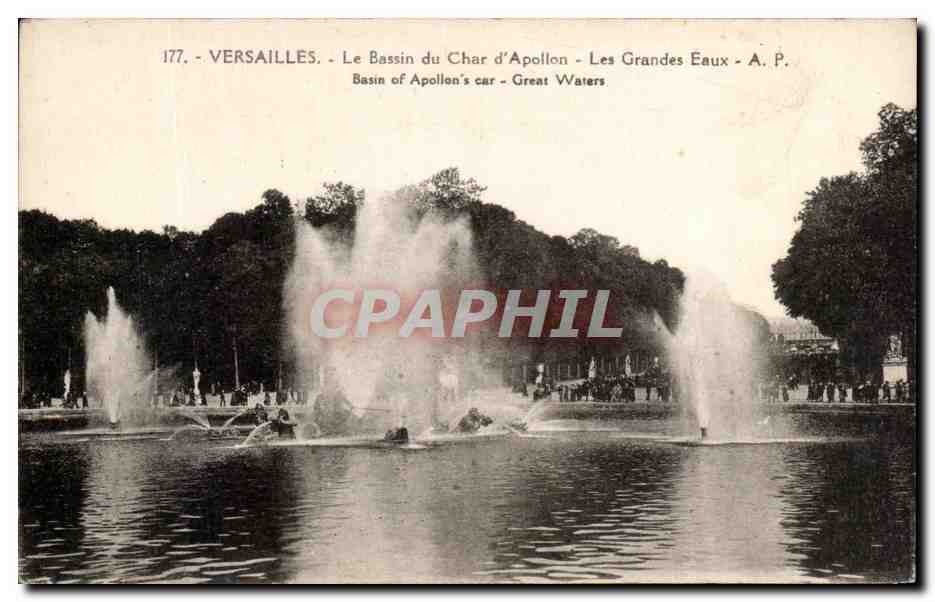 CPA Versailles Le Bassin du Char d'Apollon Les Grandes Eaux Basin of Apollon's Car Great Waters