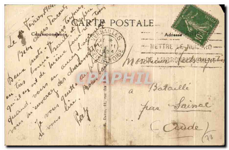 CPA Versailles Hameau du Petit Trianon Maison de la Reine — Verso