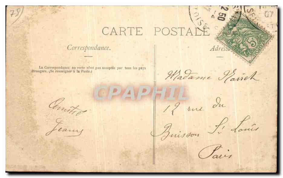 CPA Parc de Versailles Grand Trianon Le Buffet D'Eau — Verso
