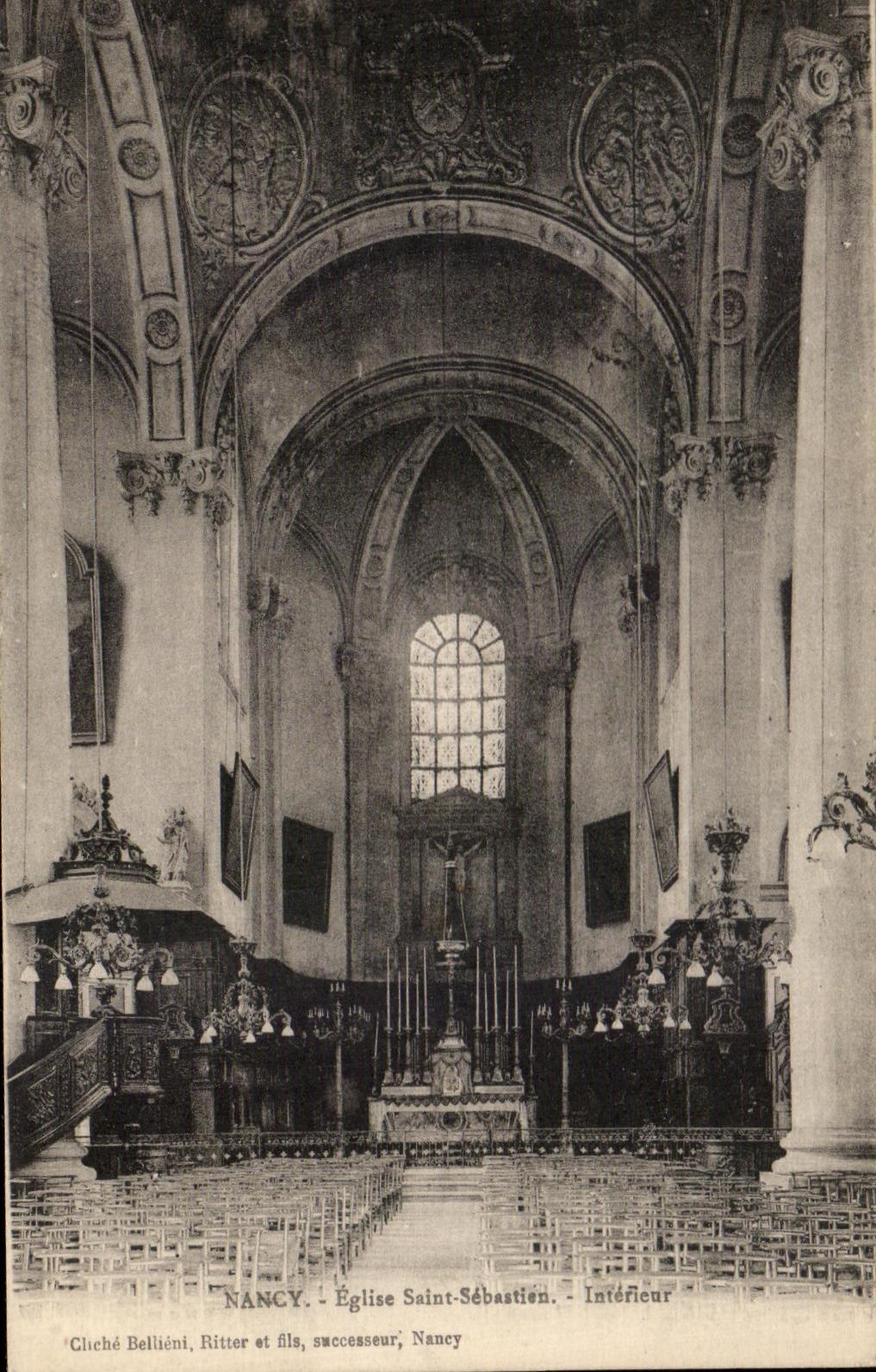 CPA Nancy Eglise Saint Sebastien Interieur