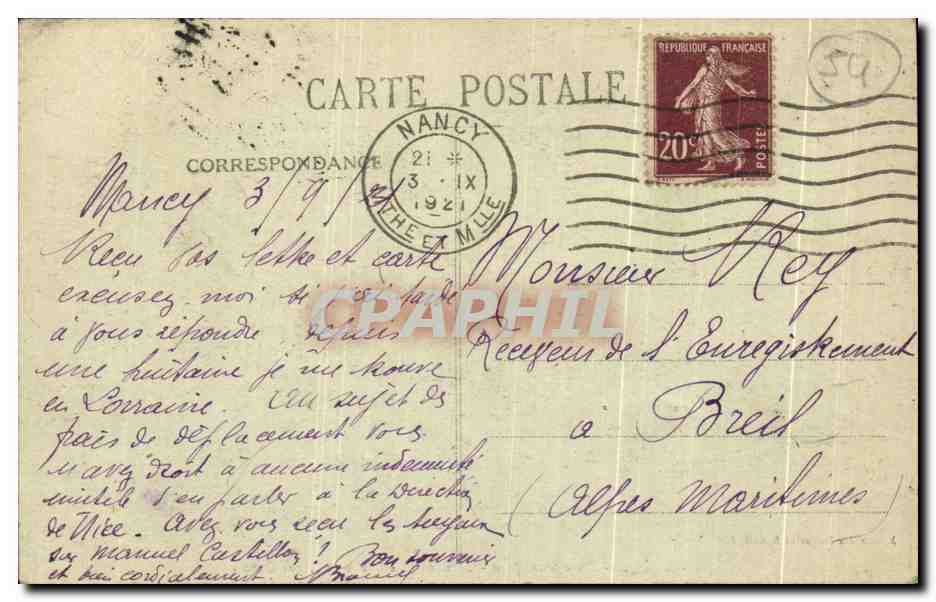 CPA Nancy Place Saint Jean Groups Le Souveuir par Dubois Alsace Lorraine  — Verso