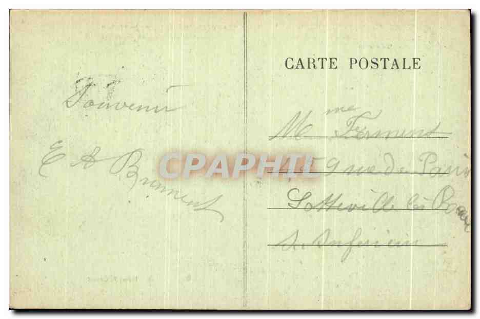 N.-D. de Lorette — La Basilique (côté Sud-Est) et la statue du Général Maistre — Edit. Clement — Verso