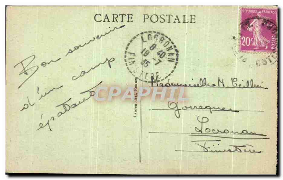 CPA Cote D'Emeraude Cap Frehel Le Curieux Rocher — Rückseite