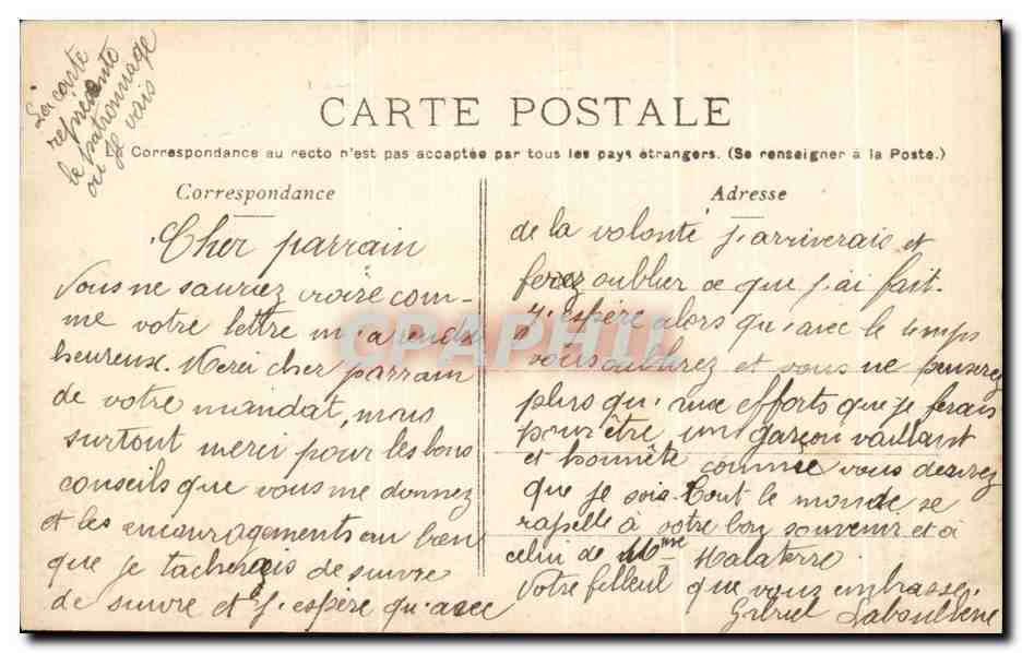 CPA Le Patronage Vue Prise Du Fond De La Cour — Rückseite