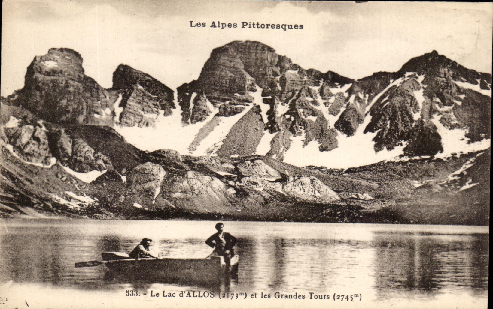 Les Alpes Pittoresques — Le Lac d'ALLOS (2173m) et les Grandes Tours (2745m) — Richaud, éditeur, n° 533