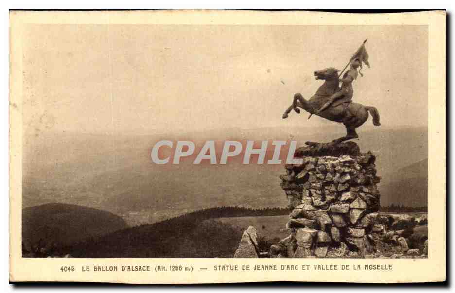Antike Ansichtskarte Statue der Jeanne d'Arc und Tal der Mosel
