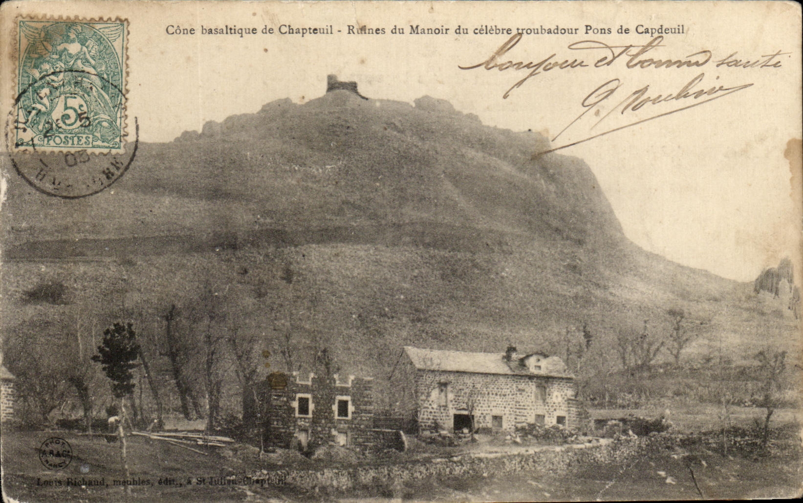 CPA Cote Basaltique De Chapteuil Ruines Du Manoir Du Celebre troubadour Pons de CApdeuil