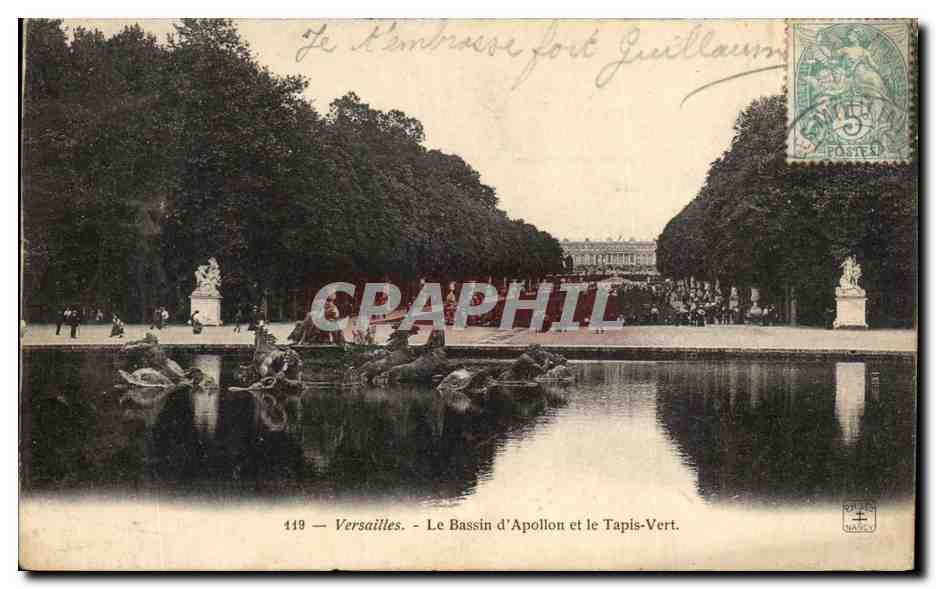 CPA Versailles Le Bassin d'Apollon et le Tapis vert