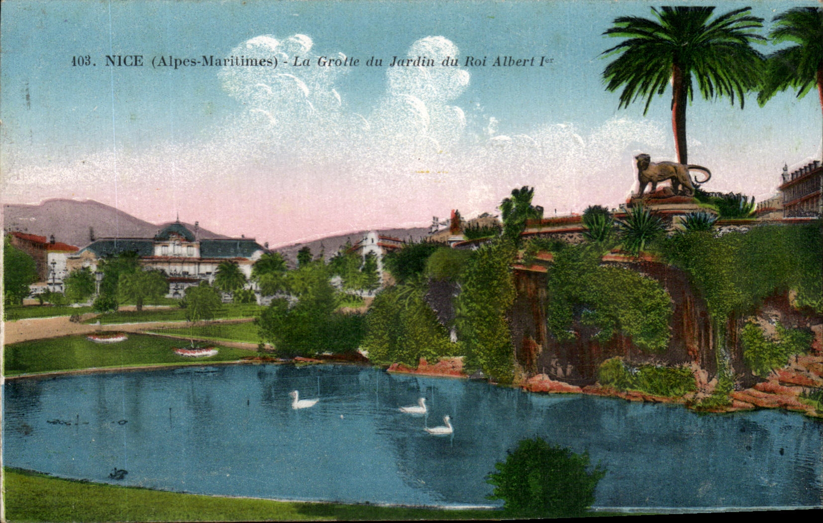 CPA Nice La Grotte du Jardin du Roi Albert 1er