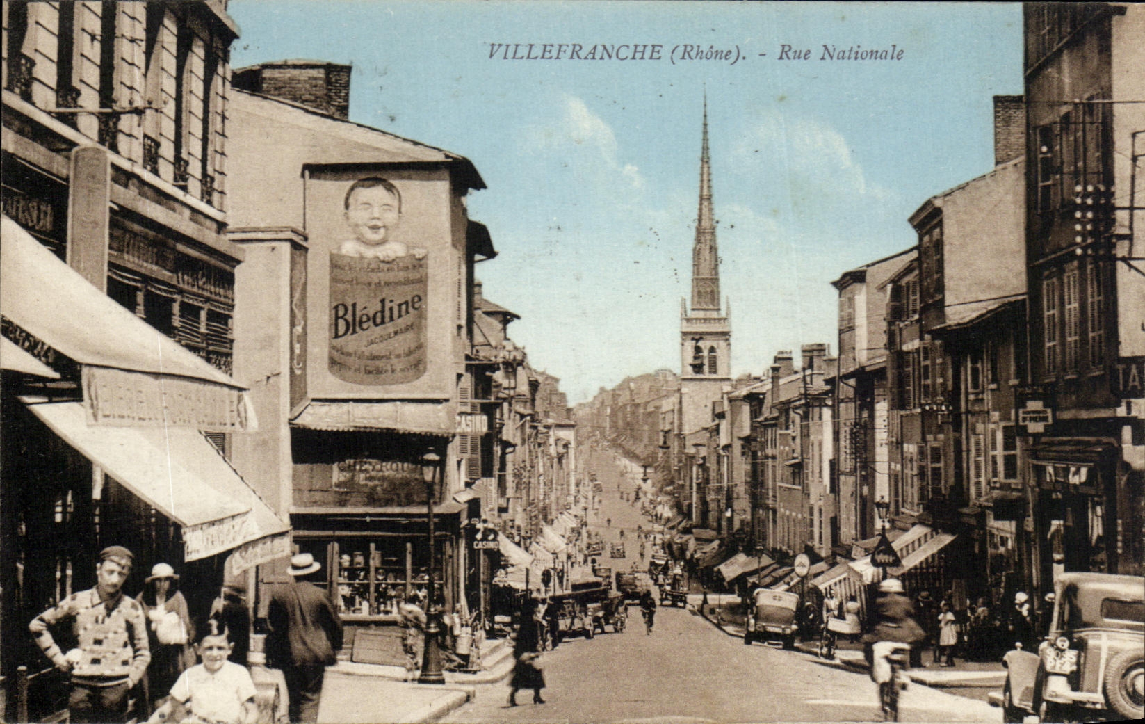 VILLEFRANCHE (Rhône) - Rue Nationale — Éditeur Vve G. Belin, n° de série non visible