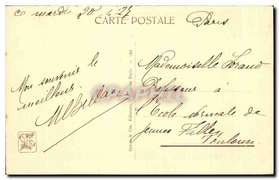 CPA Bergeres Au Crepuscule Moutons — Verso