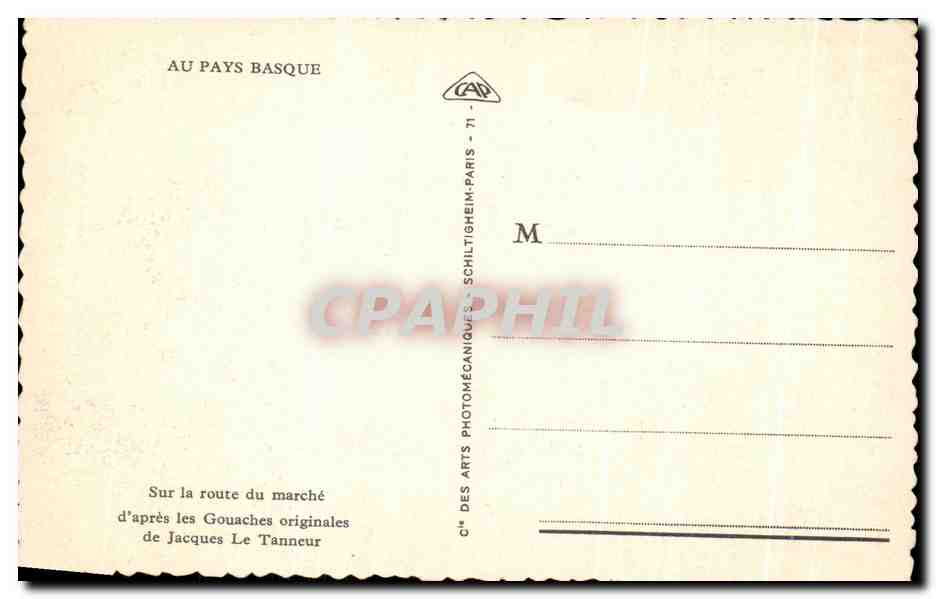 CPA Au Pays Basque Sur la route des marches Jacques le tanneur — Rückseite