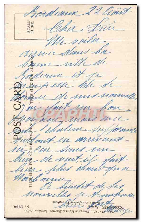CPA Well I'm Blowed and I only called Im Little Willie On ne M'y reprendra plus a L'appeler Enfants — Verso